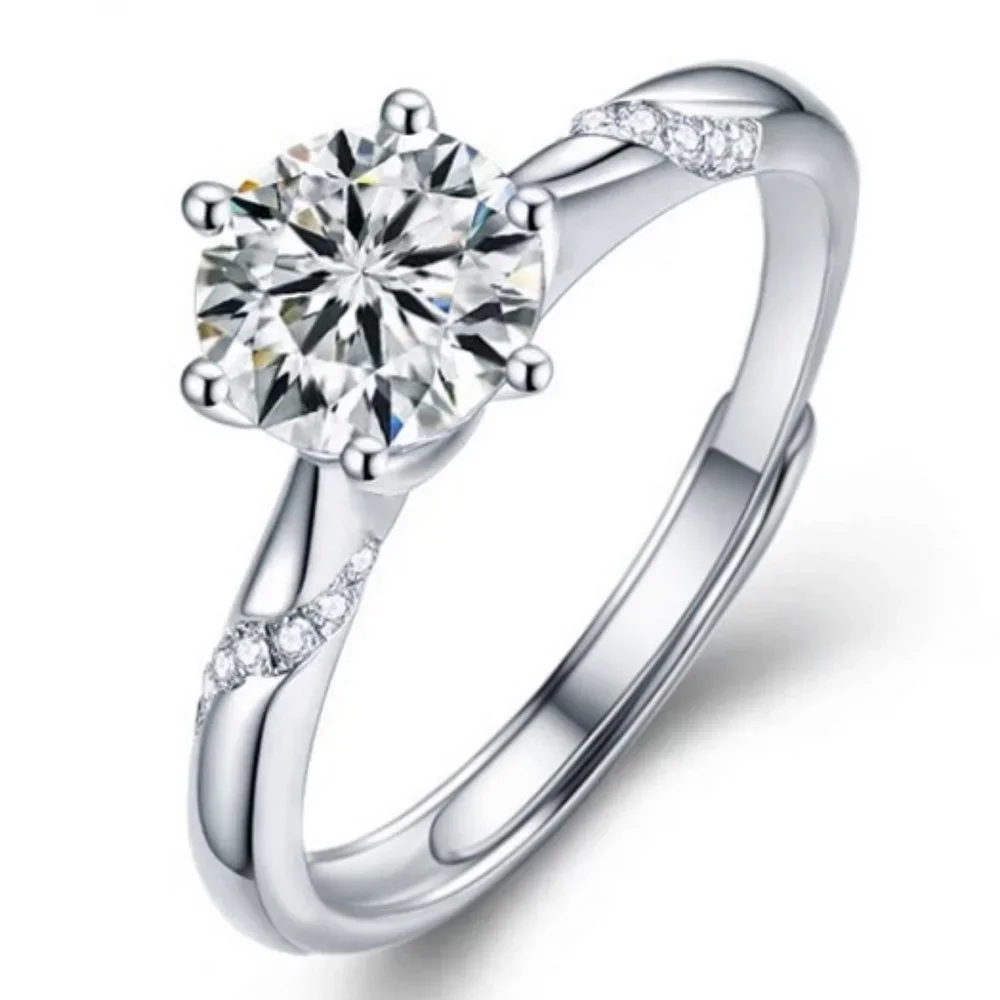 Certified 2ct. t.w. Diamond Moissanite Solitaire Ring NEW D - Picture 1 of 8
